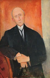 Uomo su sfondo arancione