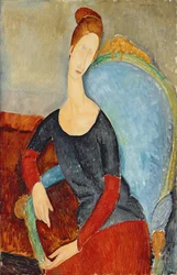 Mme Hébuterne su una sedia blu, 1918