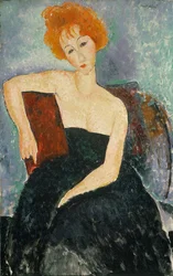 Ragazza dai capelli rossi in abito da sera, 1918