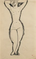 Nudo in piedi con braccia alzate, 1911