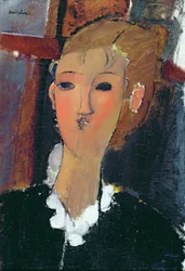 Giovane donna con una piccola gorgiera