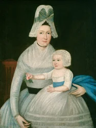 Madre e figlio in bianco