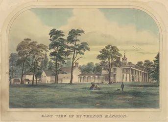 Veduta orientale della villa di Mount Vernon