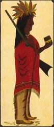 Insegna del negozio di tabacco indiano [retro, indiano rivolto a destra]