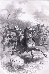 La carica di Pulaski, illustrazione da Cassells History of the United States pubblicata da Cassell, Petter & Galpin, c.1900 (litografia)