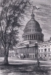 Vista del Campidoglio, Washington, illustrazione da Cassells History of the United States pubblicato da Cassell, Petter & Galpin, c.1900