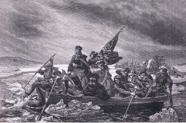 Washington attraversa il Delaware, illustrazione da Cassells History of the United States pubblicata da Cassell, Petter & Galpin, c.1900 (litografia)