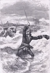 Sbarco di Wolfe a Louisburg, illustrazione da Cassells History of the United States pubblicata da Cassell, Petter & Galpin, c.1900