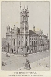 Filadelfia: Il Tempio Massonico, Angolo Nord-Est di Broad e Filbert Streets