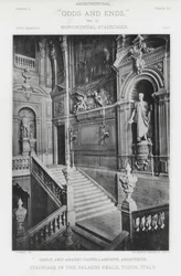 Scala nel Palazzo Reale, Torino, Italia (foto in b/n)