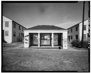 John Hope Homes (Edilizia Residenziale Pubblica), delimitato da Larkin, Dora, Spelman Streets & Lane, Atlanta, Contea di Fulton, GA (foto in b/n)