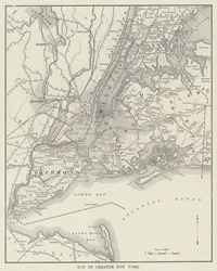 Mappa della Grande New York (foto in bianco e nero)