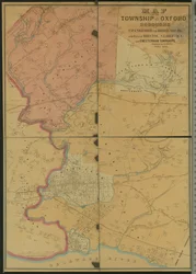 Mappa del Comune di Oxford, Borghi di Frankford e Bridesburg con parti di Bristol, N. Liberties e Cheltenham Townships, 1849