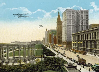 Michigan Boulevard e Grant Park, vista verso sud