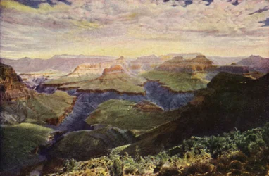 Alba dal sentiero Hermit, Parco Nazionale del Grand Canyon (foto a colori)