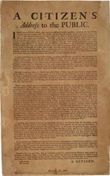 Indirizzo di un cittadino al pubblico riguardo al sostegno delle truppe reali, 18 dicembre 1769