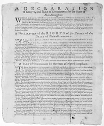 Dichiarazione dei diritti e piano di governo per lo Stato del New Hampshire, 1779