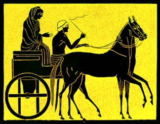 Un carro greco, illustrazione da History of Greece di Victor Duruy, pubblicato nel 1890