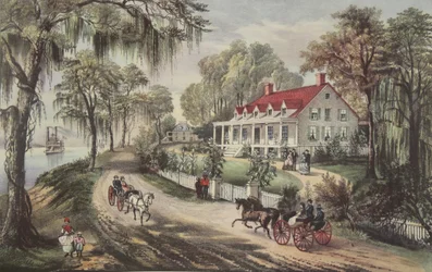 Una casa sul Mississippi, pub. 1871, Currier & Ives