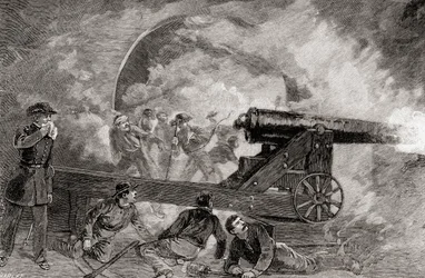Una casamatta durante il bombardamento alla Battaglia di Fort Sumter, 12 aprile