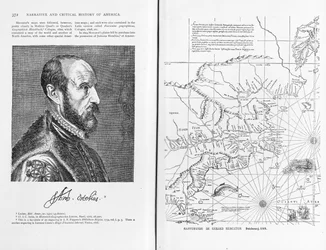 Abraham Ortelius (1527-98) e la sua mappa del mondo del 1569, illustrazione da 