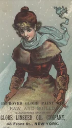 Pubblicità per la vernice migliorata della Globe Linseed Oil Company, c.1880