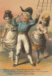 Pubblicità per il sapone da bucato tedesco di Higgins, c.1880