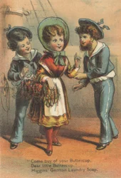 Pubblicità per il sapone da bucato tedesco di Higgins, c.1880