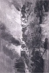 Attacco al forte Pequot, illustrazione da Cassell