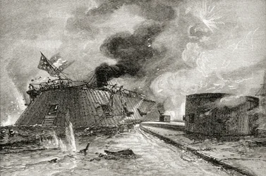 Battaglia tra il Monitor e il Merrimac nel 1862, da 