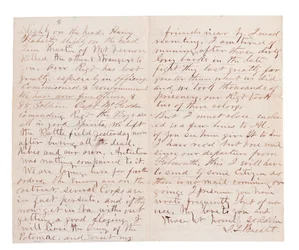 Lettera di resoconto della battaglia di G. L. Brehct (penna e inchiostro su carta)