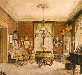 Interno di un salotto di Boston