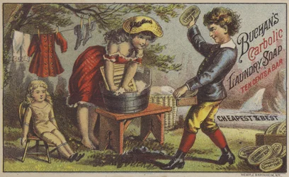 Sapone da bucato al carbolico di Buchan (cromolito)