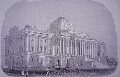 Edificio del Campidoglio, Washington DC, USA, c.1848 (incisione)
