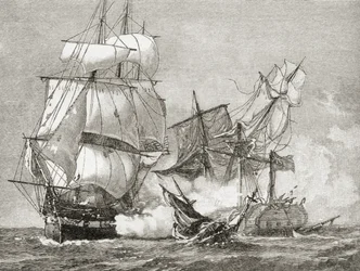 Cattura della Guerriere da parte della Constitution il 19 agosto 1812, da 