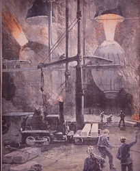 Acciaierie Carnegie, convertitori Bessemer a pieno regime, Pittsburgh, Pennsylvania