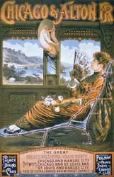 Poster della Chicago and Alton Rail Road, c.1885