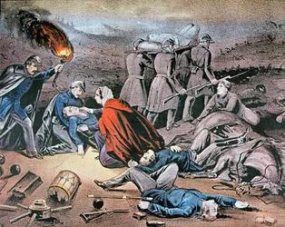 Clara Barton cura i feriti durante la Guerra Civile Americana