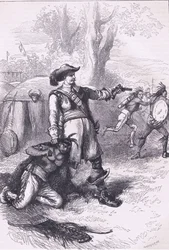 Colonnello Atherton e gli indiani 1661, illustrazione da Cassell