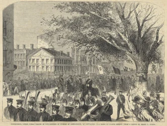 Connecticut - Prima Parata Pubblica dei Cavalieri di Pitias del Connecticut, a New Haven. La scena su Chapel Street, da Harper