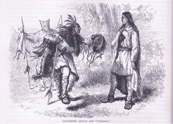 Indiani convertiti "Powows" 1695, illustrazione da Cassell