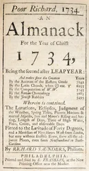 Copertina di Poor Richard, un Almanacco, 1734