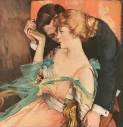 Giovane uomo affascinante che abbraccia la sua amante