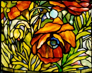 Dettaglio di una lampada da terra "Papavero Orientale", Tiffany Studios, 1902