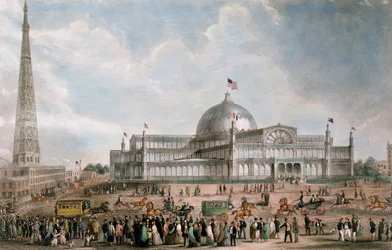Veduta esterna del New York Crystal Palace, 1853