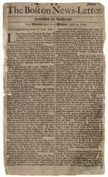 Primo numero del Boston News-Letter, 1704