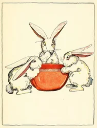 Flopsy, Mopsy e Cotton-Tail avevano pane e latte e more per cena