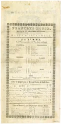 Lista dei vini della Franklin House per il 23 maggio 1844, 1844
