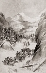 Fremont nelle Montagne Rocciose, Nord America durante la sua quarta spedizione del 1848, da 