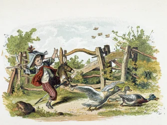 Campo di gioco in "Schnik, schnak, sciocchezze per i piccoli", giochi per bambini. ed. Londra- Georges Ronthedge e figli. New York, The broad way Ludgate n.d. c. 1890.
